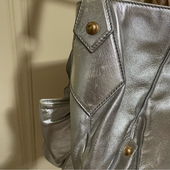 Saint Laurent YSL silver sac bow shoulder bag - Picture 3 of 6